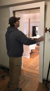 Enfield Shaker preservation dining room door trim installation