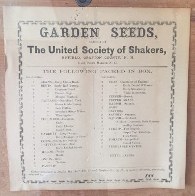 Enfield seed box label