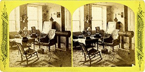 Stereoview at Enfield, NH Shaker Village - Room No. 7, Stone Dwelling House.