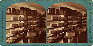Stereoview of Canterbury, NH Shaker Village - Cheese Room.