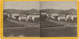 Stereoview of Enfield, NH Shaker Village - Looking northeast to South Family.