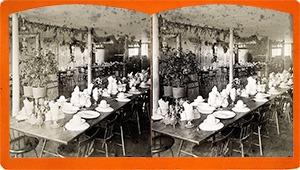 Stereoview of Enfield, NH Shaker Village - Dining Hall.
