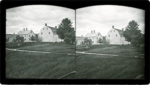 Stereoview of Enfield, NH Shaker Village - Ministry's Dwelling and Church.