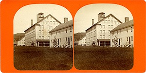 Stereoview of Enfield, NH Shaker Village - Office and dwelling houses.