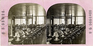Stereoview of Enfield, NH Shaker Village - Dining Hall.