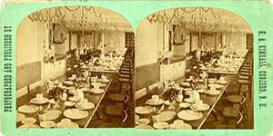 Stereoview of Canterbury, NH Shaker Village - Dining Hall.