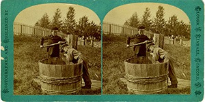 Stereoview of Canterbury, NH Shaker Village - Getting a Drink