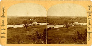 Stereoview of Canterbury, NH Shaker Village - Mill at the Pond.