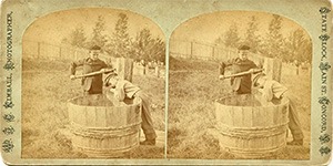 Stereoview of Canterbury, NH Shaker Village - Getting A Drink.