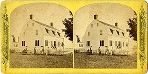 Stereoview of Canterbury, NH Shaker Village - The Old Church.