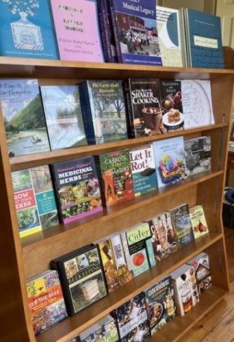 Book shelves full of Shaker books