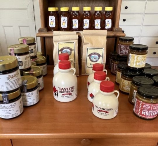 Maple syrup and other foods in the museum shop