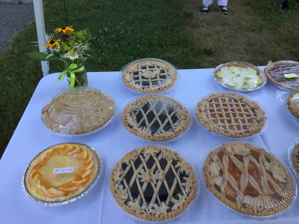 A collection of pies on a table